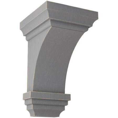 Ekena Millwork 3 1/2"W x 3 3/4"D x 6"H Mini Jefferson Wood Vintage Decor Corbel, Pebble Grey CORWD03X03X06JEPG